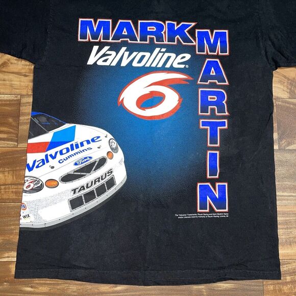 Vintage Mark Martin NASCAR Shirt Mens XL All Over Print Valvoline Ford Racing - Picture 9 of 12